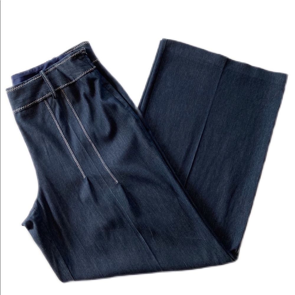 Joseph Ribkoff wide leg lightweight denim pants size 14 trendy beach
